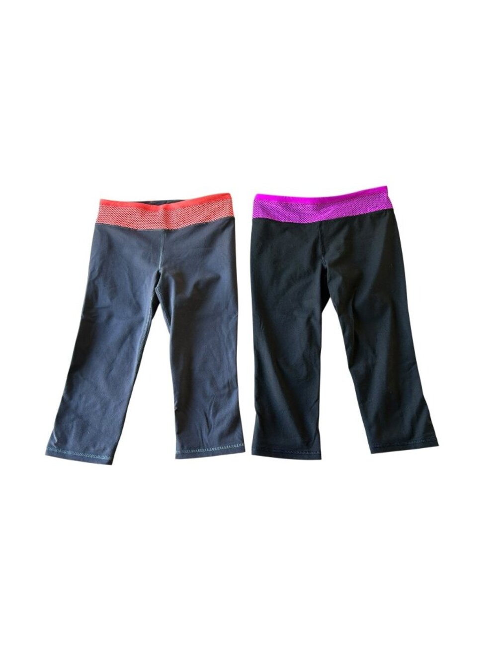 Victoria's Secret SET of 2 VSX Knockout Crop Leggings Sz Small Gray Black Pink